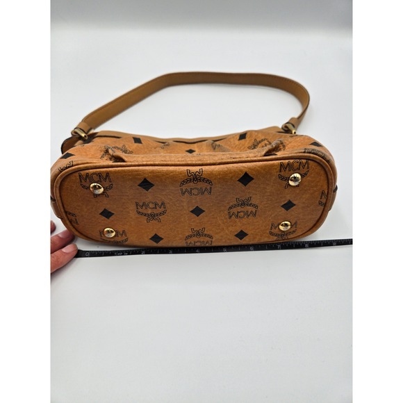 MCM Monogram Shoulder Bag‎ Designer Purse Handbag Top Handle Small - Picture 5 of 8
